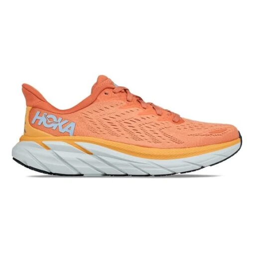 Chaussures HOKA Clifton 8 Orange Blanc Femme – Image 6