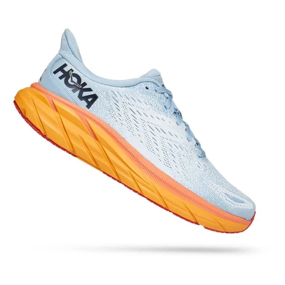 Chaussures HOKA Clifton 8 Blanc Gris Orange Femme 2 Chaussures HOKA Clifton 8 Blanc Gris Orange Femme – Image 2