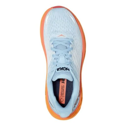 Chaussures HOKA Clifton 8 Blanc Gris Orange Femme – Image 5