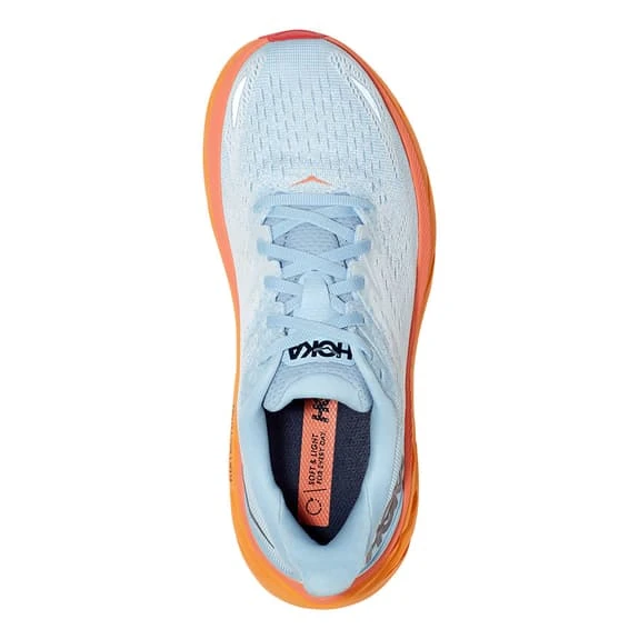 Chaussures HOKA Clifton 8 Blanc Gris Orange Femme 5 Chaussures HOKA Clifton 8 Blanc Gris Orange Femme – Image 5