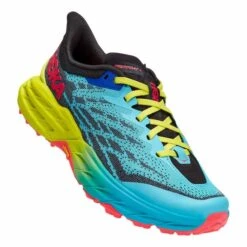 Chaussures Hoka Speedgoat 5 Bleu Clair Vert Noir Femme