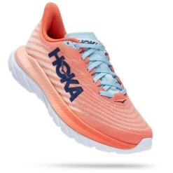 Chaussures HOKA Mach 5 Orange Clair Bleu Blanc Femme