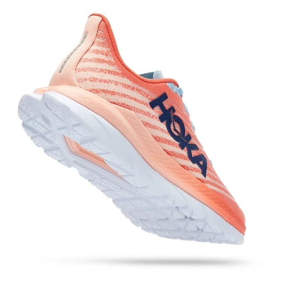 Chaussures HOKA Mach 5 Orange Clair Bleu Blanc Femme 3 Chaussures HOKA Mach 5 Orange Clair Bleu Blanc Femme – Image 3