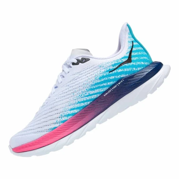 Chaussures HOKA Mach 5 Blanc Bleu Rouge Femme 4 Chaussures HOKA Mach 5 Blanc Bleu Rouge Femme – Image 4