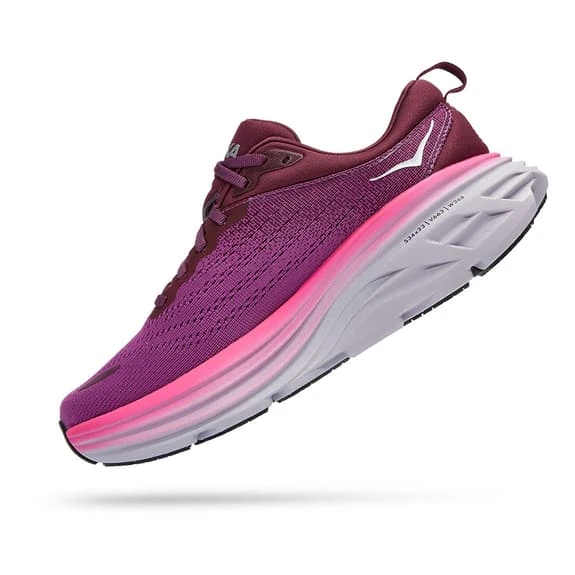 Chaussures HOKA Bondi 8 Rose Lilas Gris Femme 4 Chaussures HOKA Bondi 8 Rose Lilas Gris Femme – Image 4