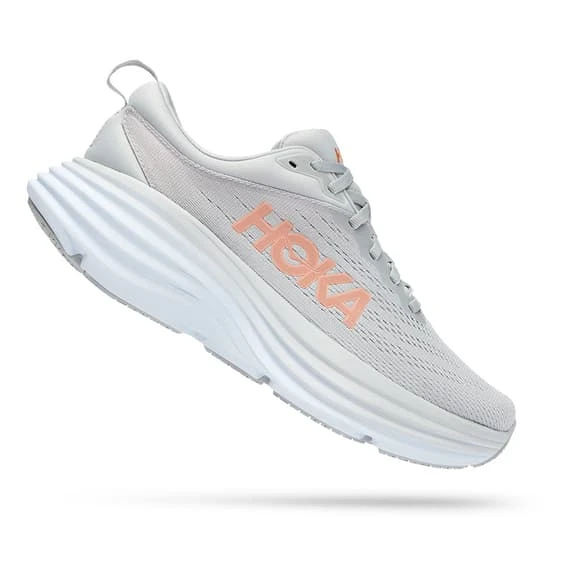 Chaussures HOKA Bondi 8 Gris Blanc Orange Femme 2 Chaussures HOKA Bondi 8 Gris Blanc Orange Femme – Image 2