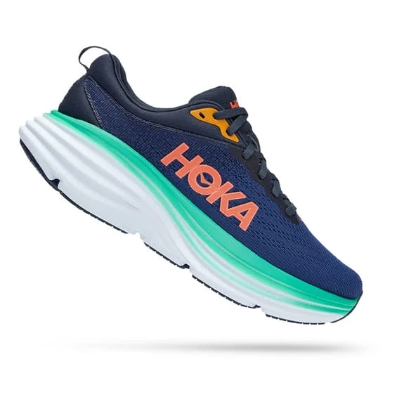 Chaussures HOKA Bondi 8 Bleu Marine Orange Vert Femme 2 Chaussures HOKA Bondi 8 Bleu Marine Orange Vert Femme – Image 2