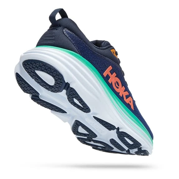 Chaussures HOKA Bondi 8 Bleu Marine Orange Vert Femme 3 Chaussures HOKA Bondi 8 Bleu Marine Orange Vert Femme – Image 3
