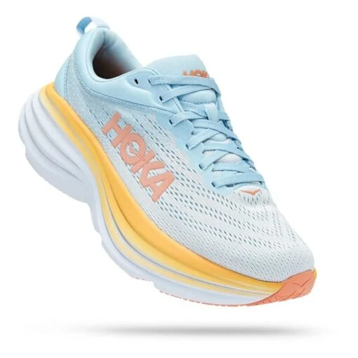 Chaussures HOKA Bondi 8 Blanc Bleu Clair Orange Femme