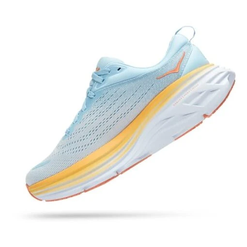 Chaussures HOKA Bondi 8 Blanc Bleu Clair Orange Femme – Image 4
