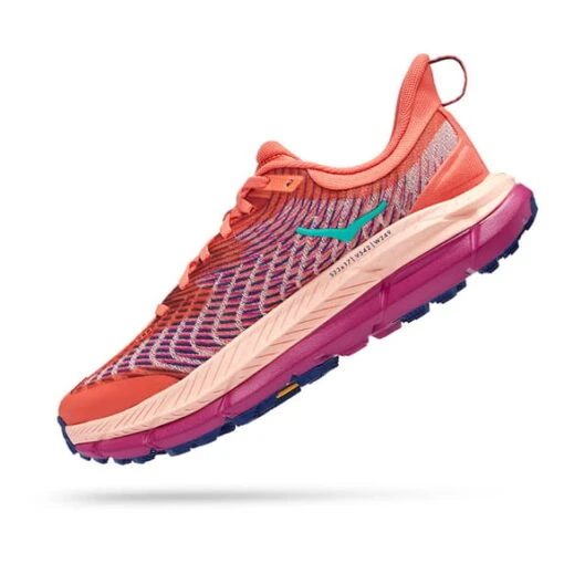 Chaussures HOKA Mafate Speed 4 Orange Rose Lilas Femme – Image 4