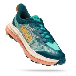Chaussures HOKA Mafate Speed 4 Bleu Vert Orange Femme