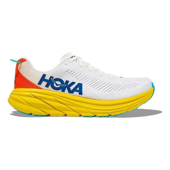 Chaussures HOKA Rincon 3 Blanc Jaune Bleu Foncé 2 Chaussures HOKA Rincon 3 Blanc Jaune Bleu Foncé – Image 2