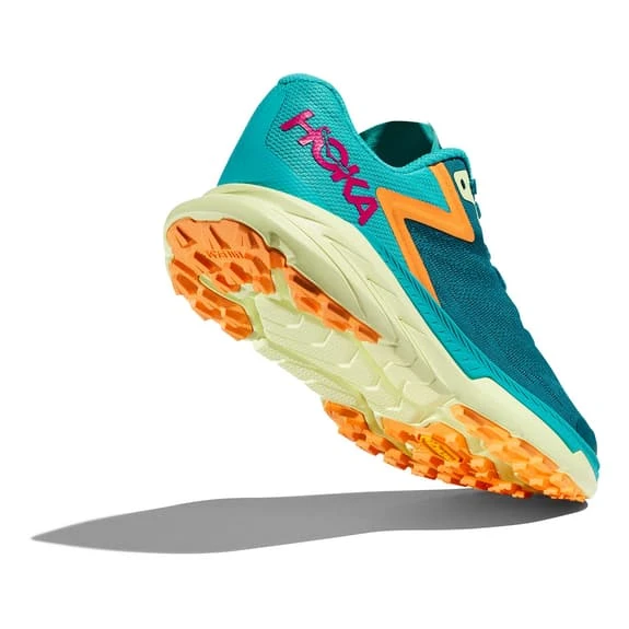 Chaussures HOKA Zinal Vert Turquoise Orange Fuchsia Femme 4 Chaussures HOKA Zinal Vert Turquoise Orange Fuchsia Femme – Image 4