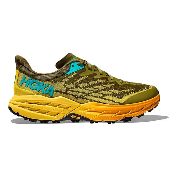 Chaussures HOKA Speedgoat 5 Vert Kaki Orange Jaune 2 Chaussures HOKA Speedgoat 5 Vert Kaki Orange Jaune – Image 2