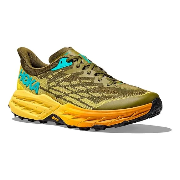 Chaussures HOKA Speedgoat 5 Vert Kaki Orange Jaune 3 Chaussures HOKA Speedgoat 5 Vert Kaki Orange Jaune – Image 3