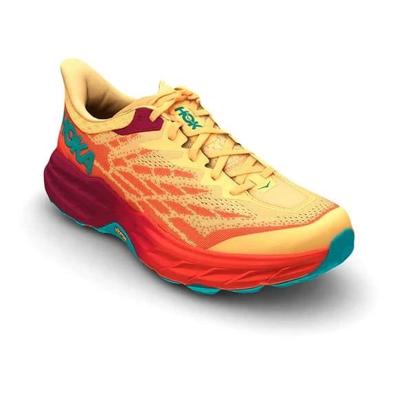 Chaussures HOKA Speedgoat 5 Crème Orange Bleu 3 Chaussures HOKA Speedgoat 5 Crème Orange Bleu – Image 3
