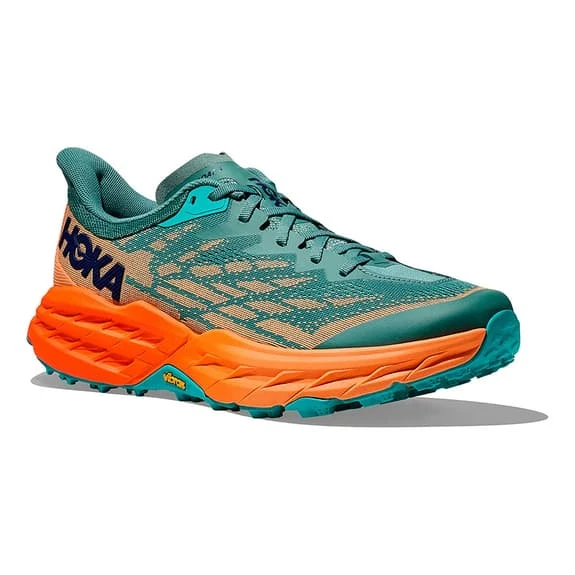 Chaussures HOKA Speedgoat 5 Vert Orange Fluo 2 Chaussures HOKA Speedgoat 5 Vert Orange Fluo – Image 2