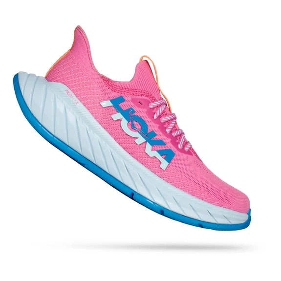 Chaussures HOKA Carbon X 3 Rose Chewing-gum Bleu Blanc Femme 1 Chaussures HOKA Carbon X 3 Rose Chewing-gum Bleu Blanc Femme