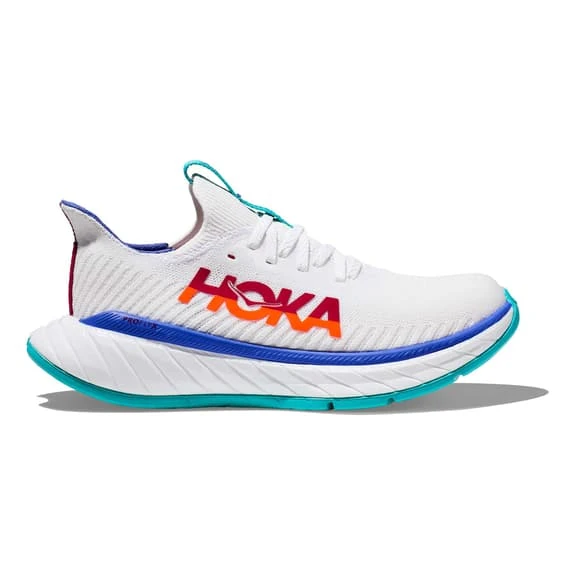 Chaussures HOKA Carbon X 3 Blanc Orange Bleu Femme 2 Chaussures HOKA Carbon X 3 Blanc Orange Bleu Femme – Image 2