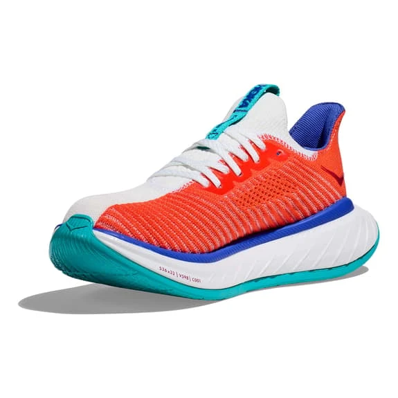 Chaussures HOKA Carbon X 3 Blanc Orange Bleu Femme 3 Chaussures HOKA Carbon X 3 Blanc Orange Bleu Femme – Image 3