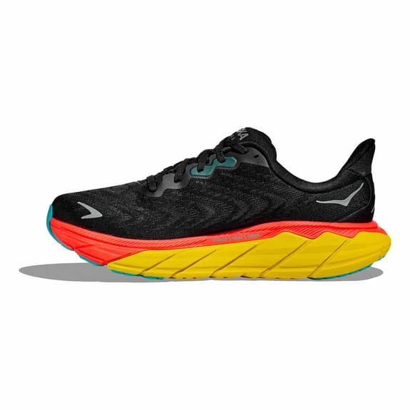 Chaussures HOKA Arahi 6 Noir Jaune Rouge 2 Chaussures HOKA Arahi 6 Noir Jaune Rouge – Image 2
