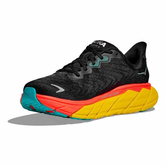 Chaussures HOKA Arahi 6 Noir Jaune Rouge 3 Chaussures HOKA Arahi 6 Noir Jaune Rouge – Image 3