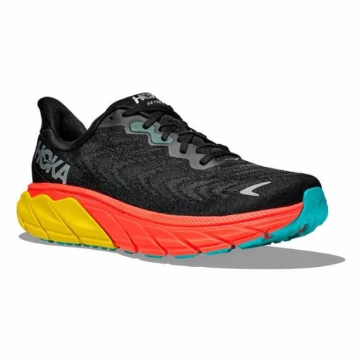 Chaussures HOKA Arahi 6 Noir Jaune Rouge – Image 4