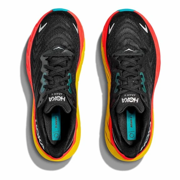 Chaussures HOKA Arahi 6 Noir Jaune Rouge 6 Chaussures HOKA Arahi 6 Noir Jaune Rouge – Image 6
