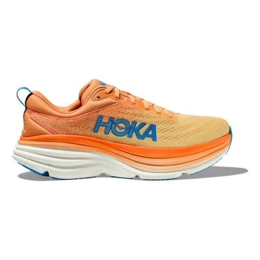 Chaussures HOKA Bondi 8 Orange Bleu Marine Jaune – Image 2