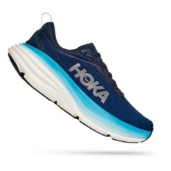 Chaussures HOKA Bondi 8 Bleu Foncé Bleu Clair Blanc