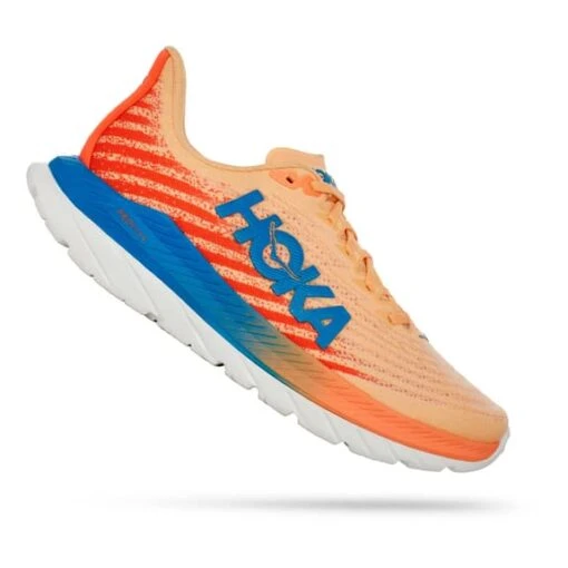 Chaussures HOKA Mach 5 Crème Orange Bleu Marine