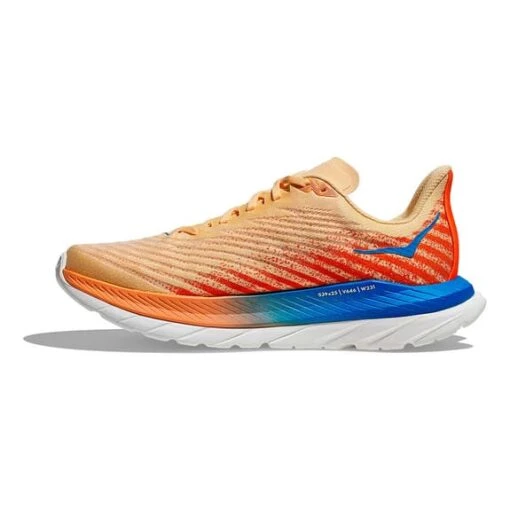 Chaussures HOKA Mach 5 Crème Orange Bleu Marine – Image 3