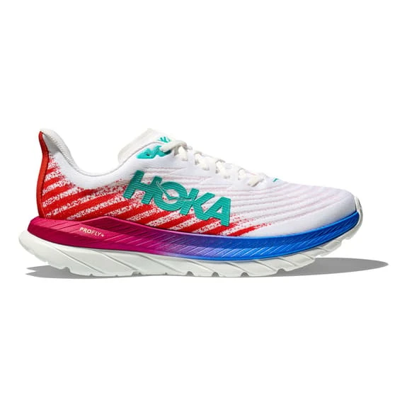 Chaussures HOKA Mach 5 Blanc Pur Rouge Bleu 2 Chaussures HOKA Mach 5 Blanc Pur Rouge Bleu – Image 2