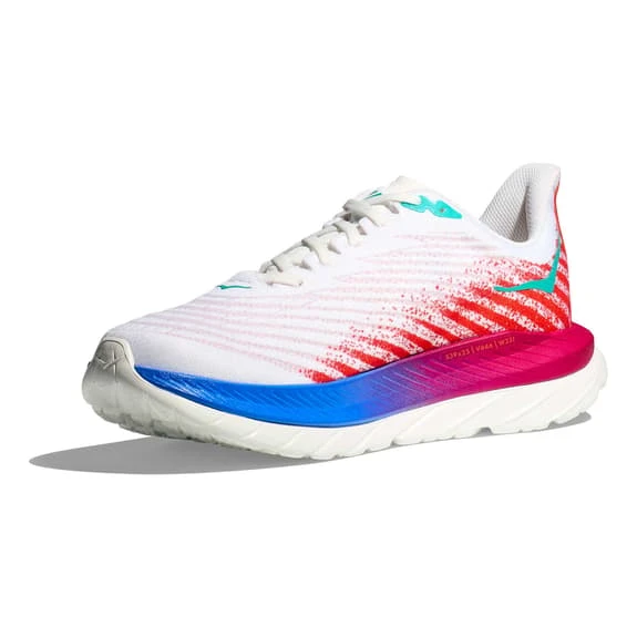 Chaussures HOKA Mach 5 Blanc Pur Rouge Bleu 3 Chaussures HOKA Mach 5 Blanc Pur Rouge Bleu – Image 3