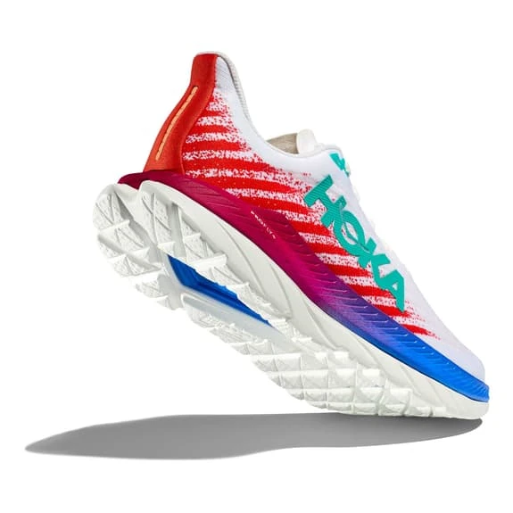 Chaussures HOKA Mach 5 Blanc Pur Rouge Bleu 4 Chaussures HOKA Mach 5 Blanc Pur Rouge Bleu – Image 4