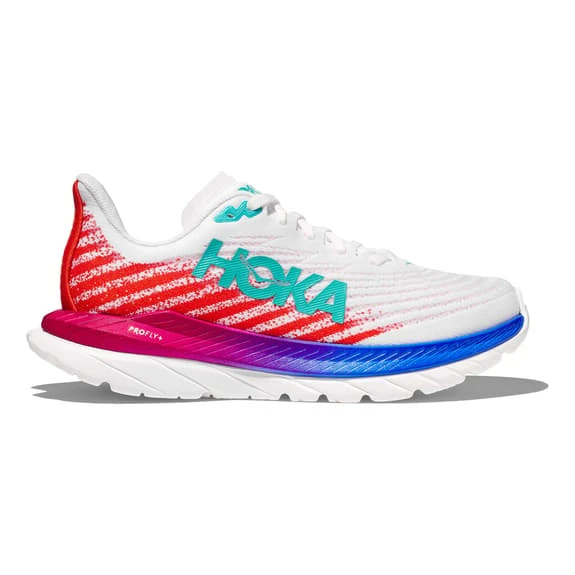 Chaussures HOKA Mach 5 Blanc Rouge Bleu Marine Femme 2 Chaussures HOKA Mach 5 Blanc Rouge Bleu Marine Femme – Image 2