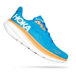 Hoka Soldes Magasin 9 Chaussures HOKA Clifton 9 Bleu Marine Orange Blanc