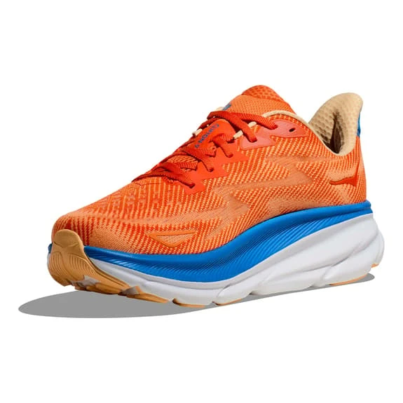 Chaussures HOKA Clifton 9 Orange Intense Bleu Marine Blanc 3 Chaussures HOKA Clifton 9 Orange Intense Bleu Marine Blanc – Image 3