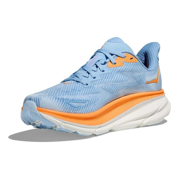 Chaussures HOKA Clifton 9 Bleu Clair Orange Rose Femme 3 Chaussures HOKA Clifton 9 Bleu Clair Orange Rose Femme – Image 3