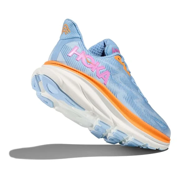 Chaussures HOKA Clifton 9 Bleu Clair Orange Rose Femme 4 Chaussures HOKA Clifton 9 Bleu Clair Orange Rose Femme – Image 4