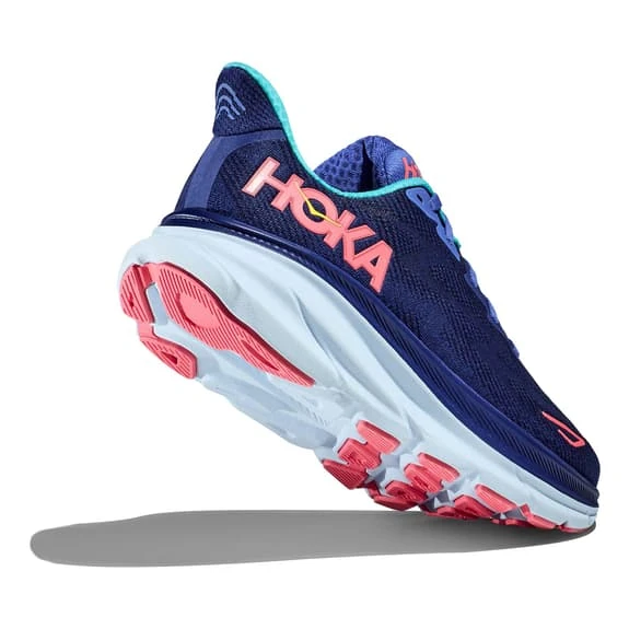 Chaussures HOKA Clifton 9 Bleu Foncé Lilas Rose Clair Femme 4 Chaussures HOKA Clifton 9 Bleu Foncé Lilas Rose Clair Femme – Image 4