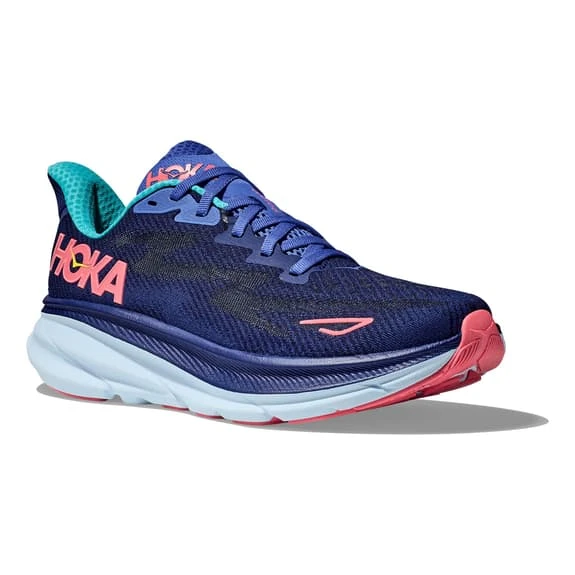 Chaussures HOKA Clifton 9 Bleu Foncé Lilas Rose Clair Femme 5 Chaussures HOKA Clifton 9 Bleu Foncé Lilas Rose Clair Femme – Image 5