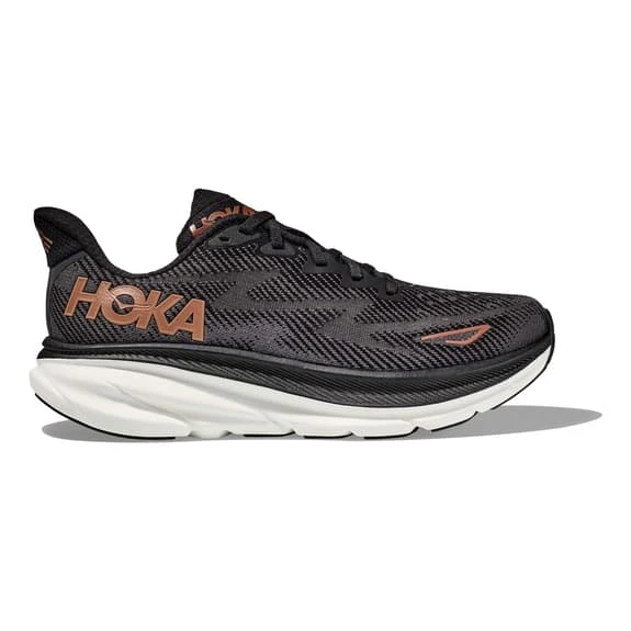 Chaussures HOKA Clifton 9 Noir Marron Blanc Femme 2 Chaussures HOKA Clifton 9 Noir Marron Blanc Femme – Image 2
