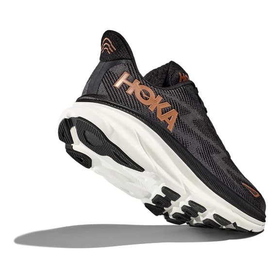 Chaussures HOKA Clifton 9 Noir Marron Blanc Femme 4 Chaussures HOKA Clifton 9 Noir Marron Blanc Femme – Image 4