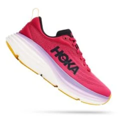Chaussures HOKA Bondi 8 Fuchsia Lilas Pastel Blanc Femme