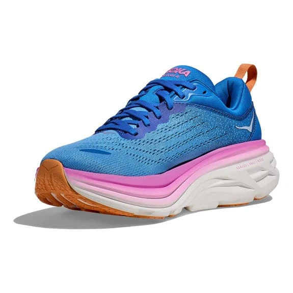 Chaussures HOKA Bondi 8 Bleu Marine Rose Clair Blanc Femme 3 Chaussures HOKA Bondi 8 Bleu Marine Rose Clair Blanc Femme – Image 3