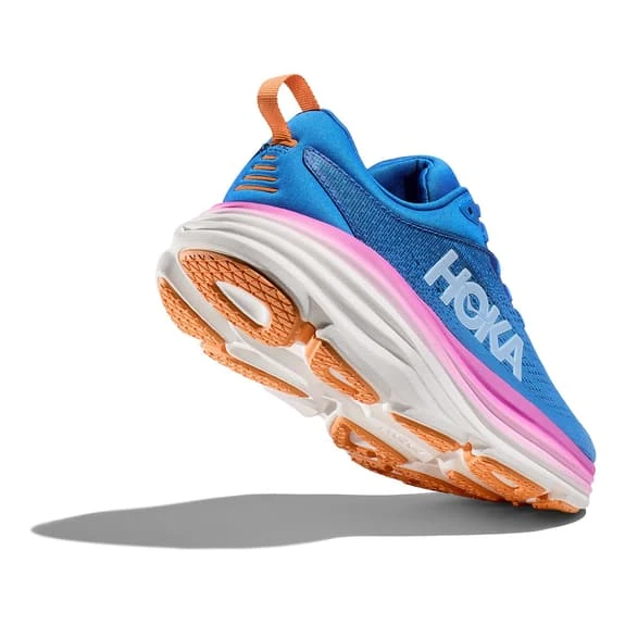 Chaussures HOKA Bondi 8 Bleu Marine Rose Clair Blanc Femme 4 Chaussures HOKA Bondi 8 Bleu Marine Rose Clair Blanc Femme – Image 4