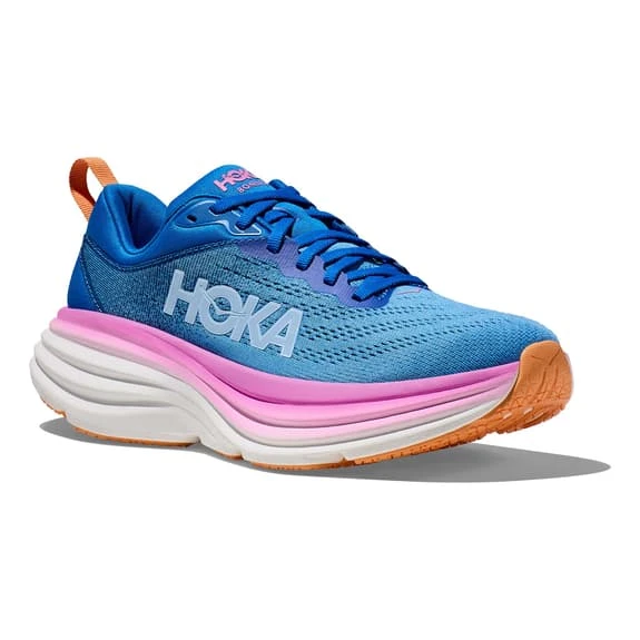 Chaussures HOKA Bondi 8 Bleu Marine Rose Clair Blanc Femme 6 Chaussures HOKA Bondi 8 Bleu Marine Rose Clair Blanc Femme – Image 6