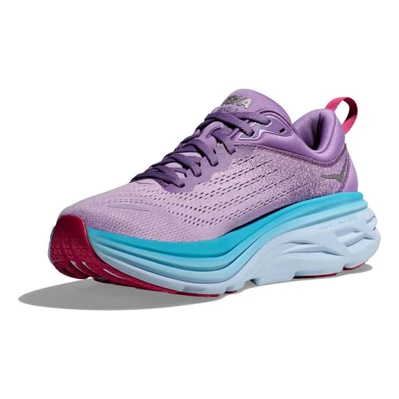 Chaussures HOKA Bondi 8 Violet Bleu Clair Blanc Femme 3 Chaussures HOKA Bondi 8 Violet Bleu Clair Blanc Femme – Image 3